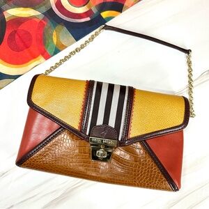 Henri Bendel Vintage Multicolor Clutch with Chain Strap